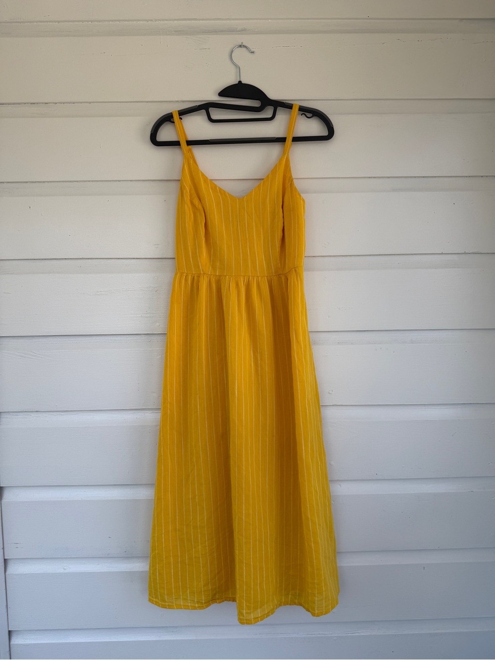 Old Navy Yellow Striped Midi Sundress